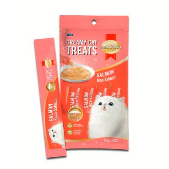 SMART HEART CAT TREAT - SALMON 15G*4S