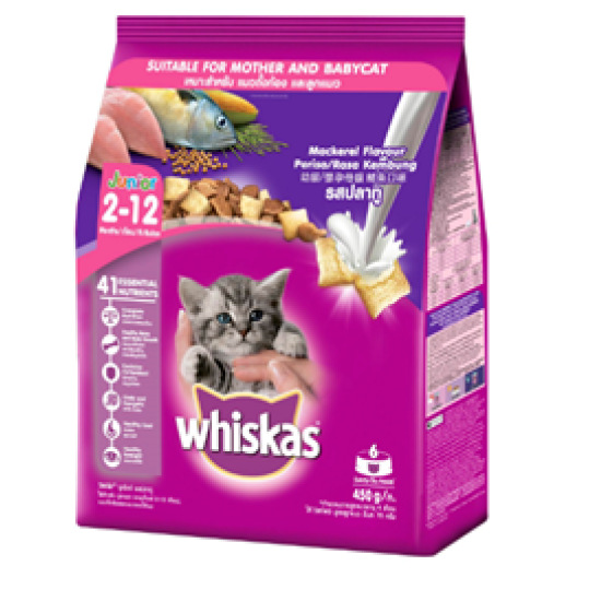 WHISKAS DRY JUNIOR MACKEREL 450G