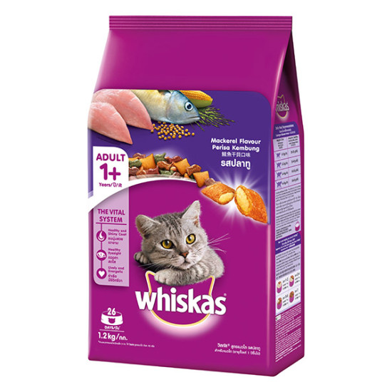 WHISKAS DRY - FRESH MACKEREL 1.2KG