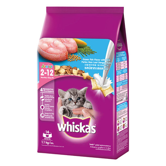 WHISKAS DRY ( JUNIOR ) OCEAN FISH 1.1KG