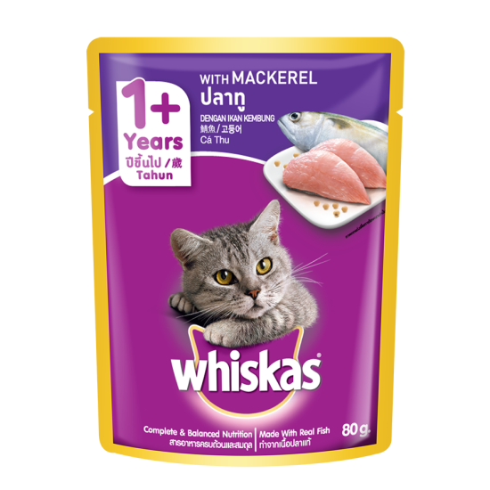 WHISKAS (POUCH) MACKEREL 80G