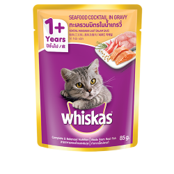 WHISKAS (POUCH) SEAFOOD COCKTAILS 85G WHISKAS (POUCH) SEAFOOD COCKTAILS 85G