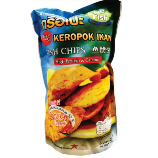 BE-FISH CHIPS SPICY 70GM