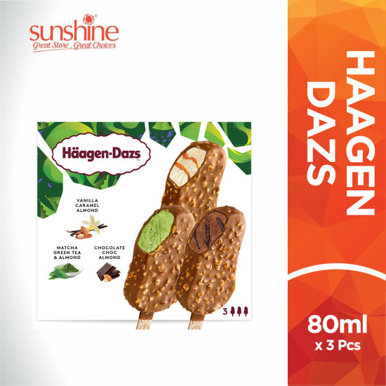 HAAGEN DAZS VANILLA GREEN TEA CHOCOLATE MP 80ML*3