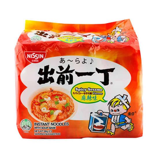 NISSIN INSTANT NOODLE BAG SPICY 86GM*5