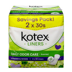 KOTEX FRESH PANTYLINER L & W DAUN SIRIH 175MM 30S* KOTEX FRESH PANTYLINER L & W DAUN SIRIH 175MM 30S*