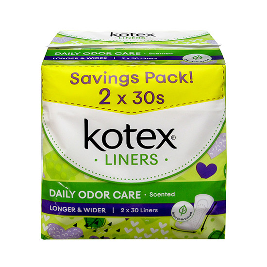 KOTEX FRESH PANTYLINER L & W DAUN SIRIH 175MM 30S*