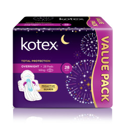 KOTEX PROACTIVEGUARD OVERNIGHT WING 28CM 28S KOTEX PROACTIVEGUARD OVERNIGHT WING 28CM 28S
