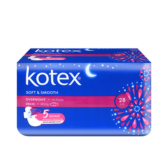 KOTEX SOFT & SMOOTH MAXI NIGHT WING 28CM 14S