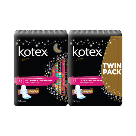 KOTEX LUXE ULTRATHIN OVERNIGHT WING 32CM 12S*2