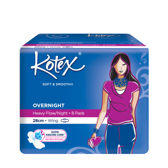 KOTEX SOFT & SMOOTH MAXI NIGHT WING 28CM 7S