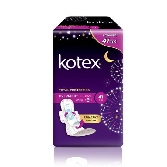 KOTEX PROACTIVE GUARD OVERNIGHT WING 41CM*6S