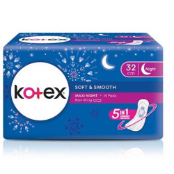 KOTEX SOFT & SMOOTH MAXI NITE NON WING 32CM 14S KOTEX SOFT & SMOOTH MAXI NITE NON WING 32CM 14S