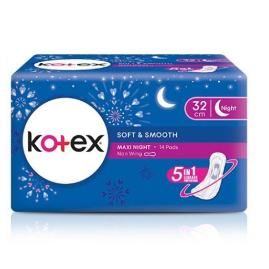 KOTEX SOFT & SMOOTH MAXI NITE NON WING 32CM 14S