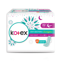 KOTEX NATUREL ANTI-BACTERIAL MAXI NITE WING 32CM 1 KOTEX NATUREL ANTI-BACTERIAL MAXI NITE WING 32CM 1