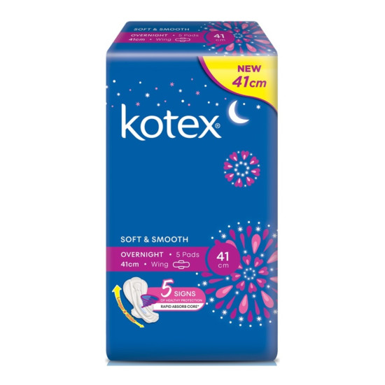 KOTEX SOFT SMOOTH MAXI NITE WING 41CM 5S