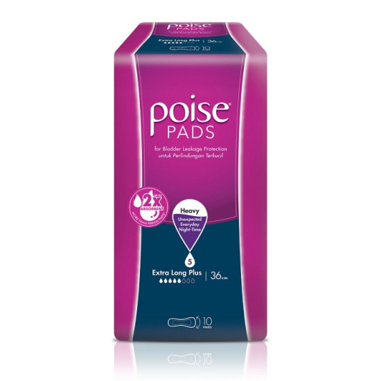 POISE PAD EXTRA LONG PLUS 36CM 10S