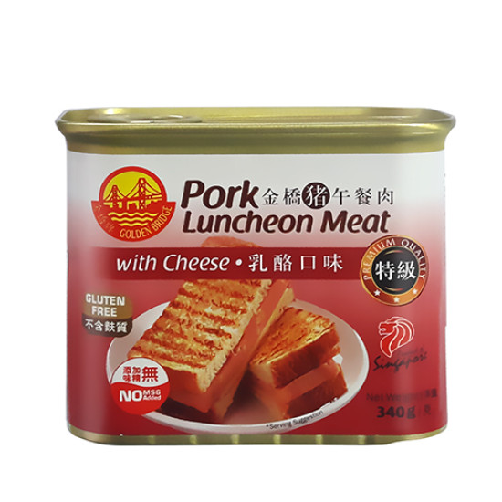 GOLDEN BRIDGE PORK LUNCHEON MEAT CHEESE 340GM