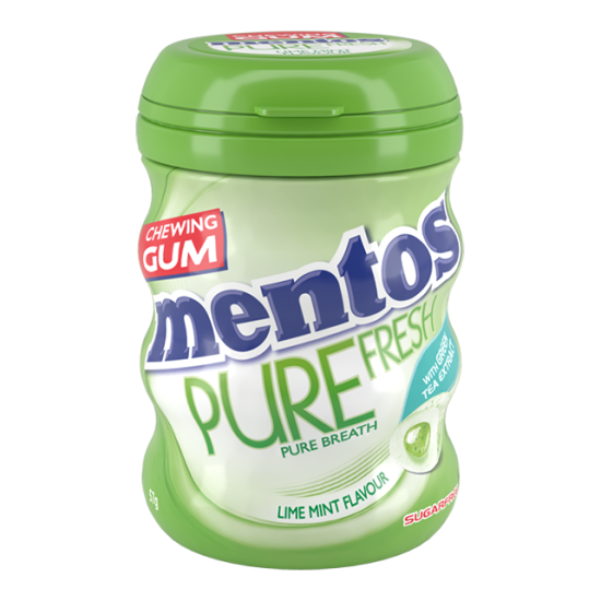 MENTOS PURE FRESH GUM LIME MINT 57GM