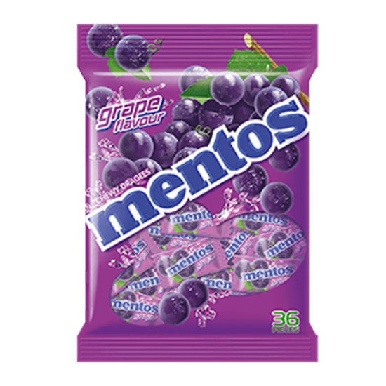 MENTOS POUCH BAG GRAPE 36S