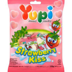 YUPI GUMMY CANDIES (STRAWBERRY) 120GM
