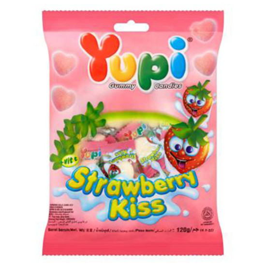 YUPI GUMMY CANDIES (STRAWBERRY) 120GM