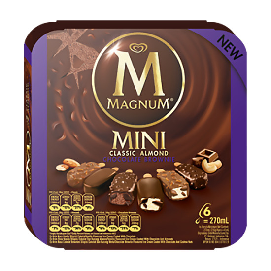 WALL'S MINI MAGNUM CLASSIC + ALMOND + BROWNIE MIX 