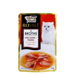 FANCY FEAST BROTHS TUNA SURIMY & PRAWNS 40GM
