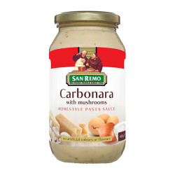 SAN REMO CARBONARA PASTA SAUCE 480GM SAN REMO CARBONARA PASTA SAUCE 480GM