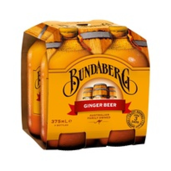 BUNDABERG GINGER BEER 375ML*4