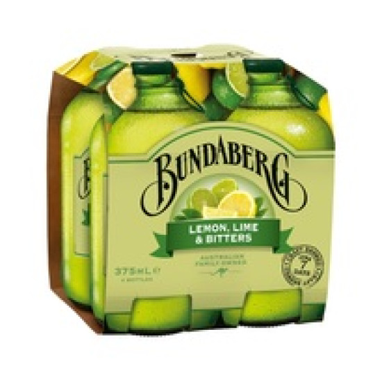 BUNDABERG LEMON LIME & BITTER 375ML*4