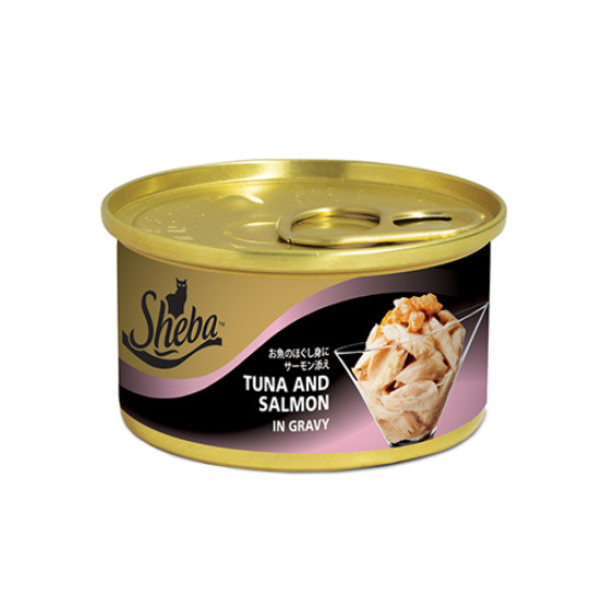 SHEBA (CAN) TUNA & SALMON IN GRAVY 85G