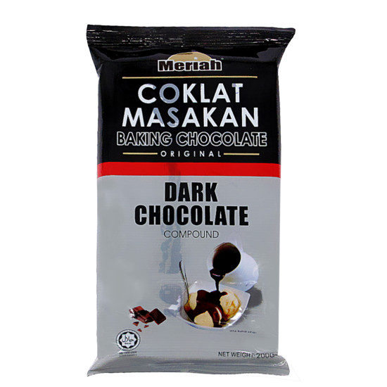 MERIAH DARK BAKING CHOCOLATE 200GM