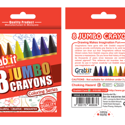 GRABBIT CRAYONS JUMBO 8PCS GRABBIT CRAYONS JUMBO 8PCS