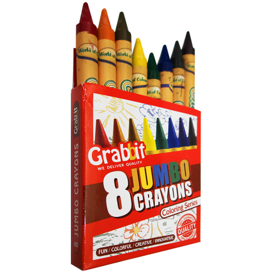 GRABBIT CRAYONS JUMBO 8PCS