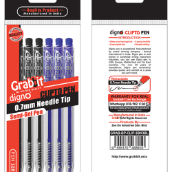 GRABBIT DIGNO CLIPTO SEMI GEL PEN 0.7 3BK3BL
