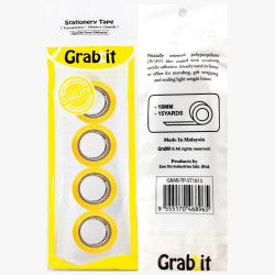 GRABBIT STATIONERY TAPE 18MMx15Yx4ROLL W/ 1 GRABBIT STATIONERY TAPE 18MMx15Yx4ROLL W/ 1