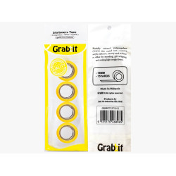 GRABBIT STATIONERY TAPE 18MMx15Yx4ROLL W/ 1