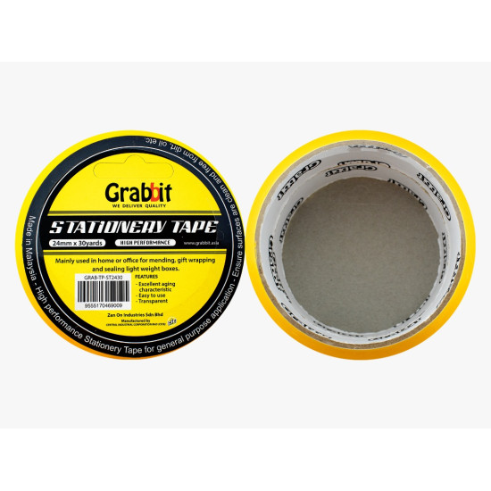 GRABBIT STATIONERY TAPE 24MMx30Yx2ROLL W/ 3