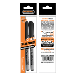 GRABBIT SHARPLINER PERMANENT MARKER BK 2PCS