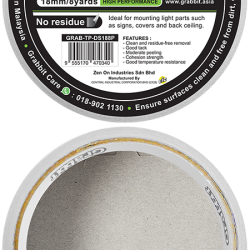 GRABBIT D/SIDED POLYESTER TAPE 18MMx8Yx1ROLL GRABBIT D/SIDED POLYESTER TAPE 18MMx8Yx1ROLL