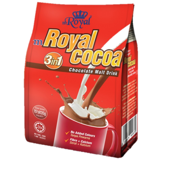 M ROYAL 3IN1 CHOCOLATE MALT 35GM*15