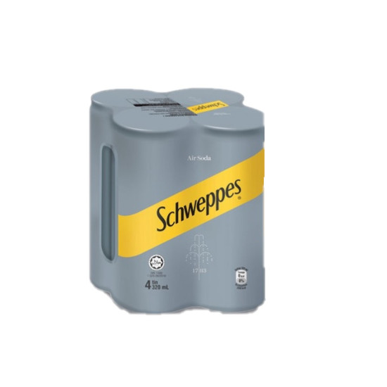 SCHWEPPES SODA WATER 330ML*4