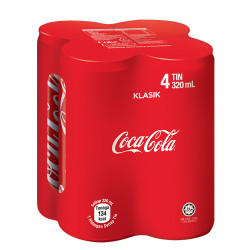 COCA COLA RASA ASLI KURANG KALORI 320ML*4 COCA COLA RASA ASLI KURANG KALORI 320ML*4
