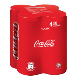 COCA COLA RASA ASLI KURANG KALORI 320ML*4 COCA COLA RASA ASLI KURANG KALORI 320ML*4