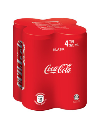 COCA COLA RASA ASLI KURANG KALORI 320ML*4