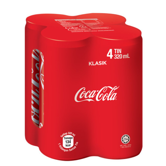 COCA-COLA RASA ASLI KURANG KALORI 320ML*4