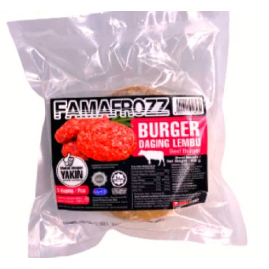 FAMAFROZZ BURGER DAGING LEMBU 500G