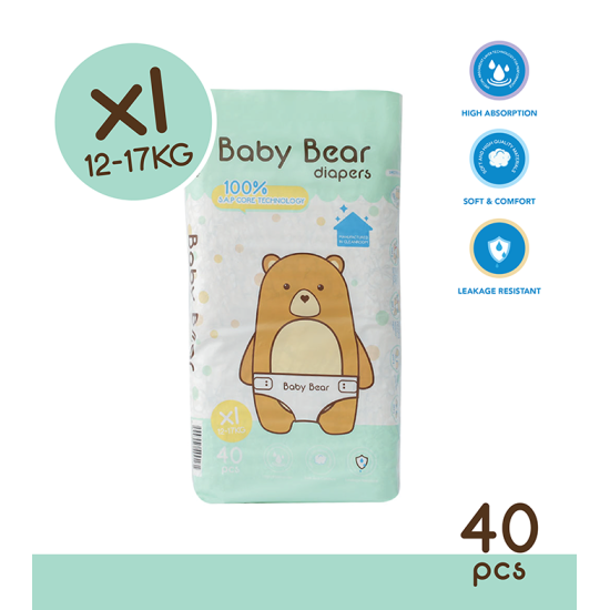 BABY BEAR DIAPERS TAPE XL40