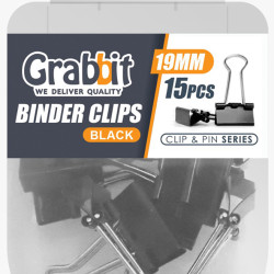 GRABBIT BINDER CLIPS 19MM BK 15PCS GRABBIT BINDER CLIPS 19MM BK 15PCS